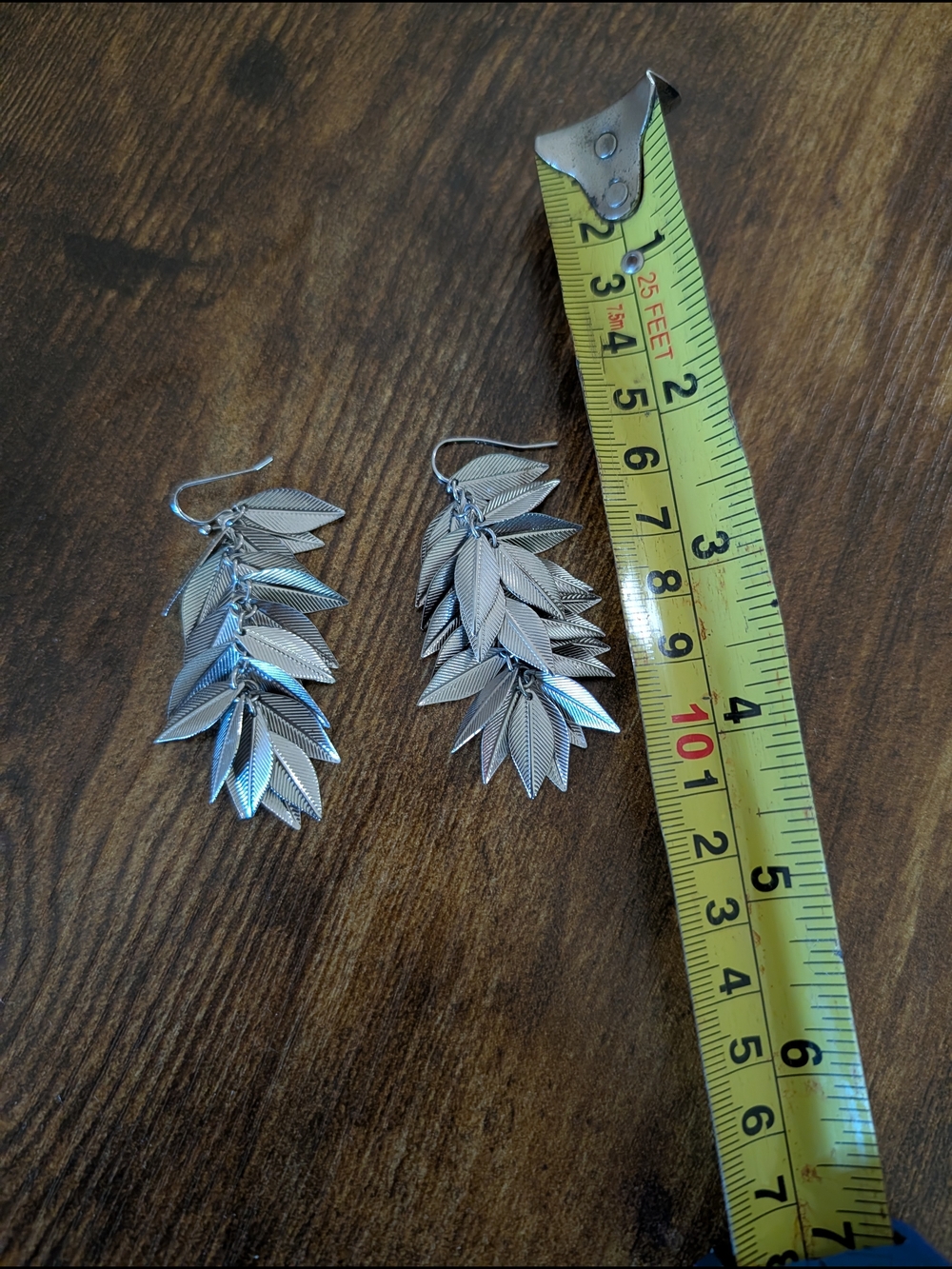 Silver Leaf Cascade Earrings - Women Jewelry Earrings - Picture 3 of 6